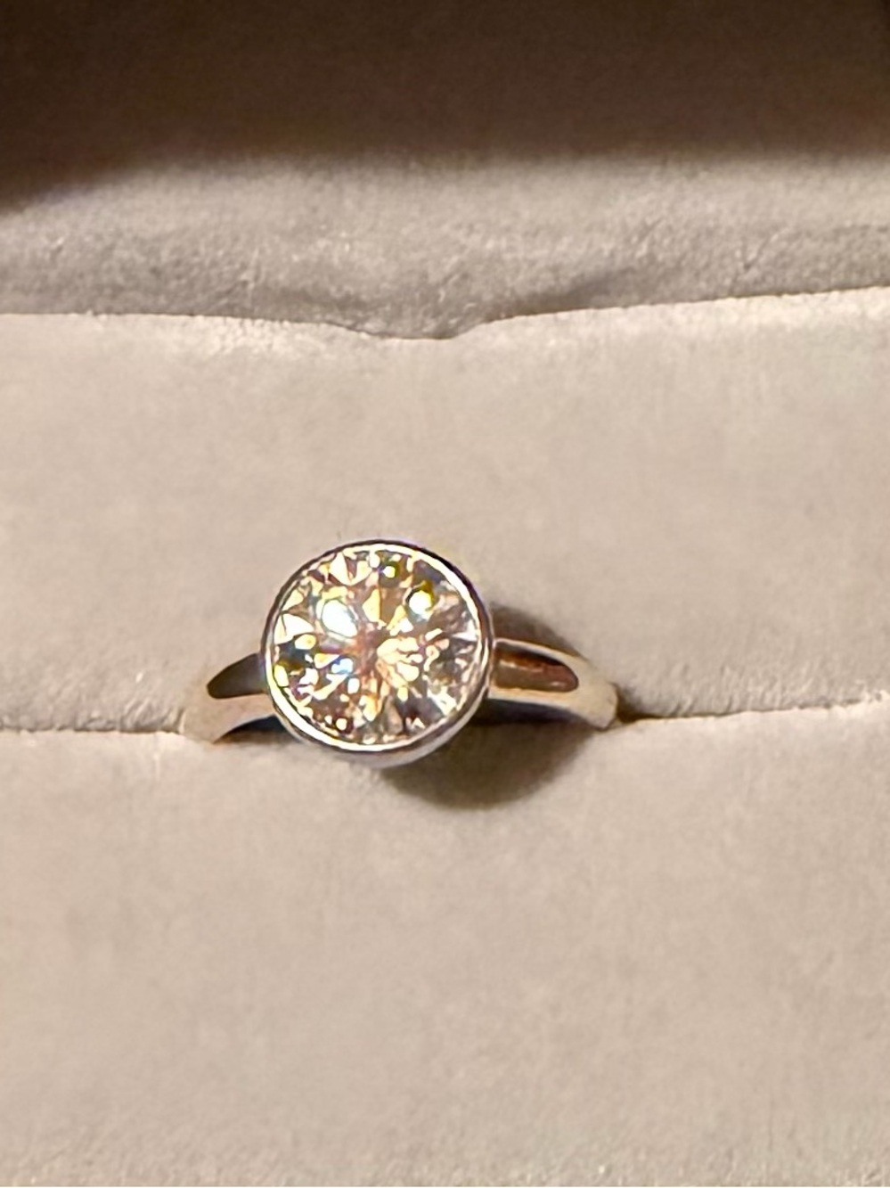3ct Bezel Set Moissanite Ring